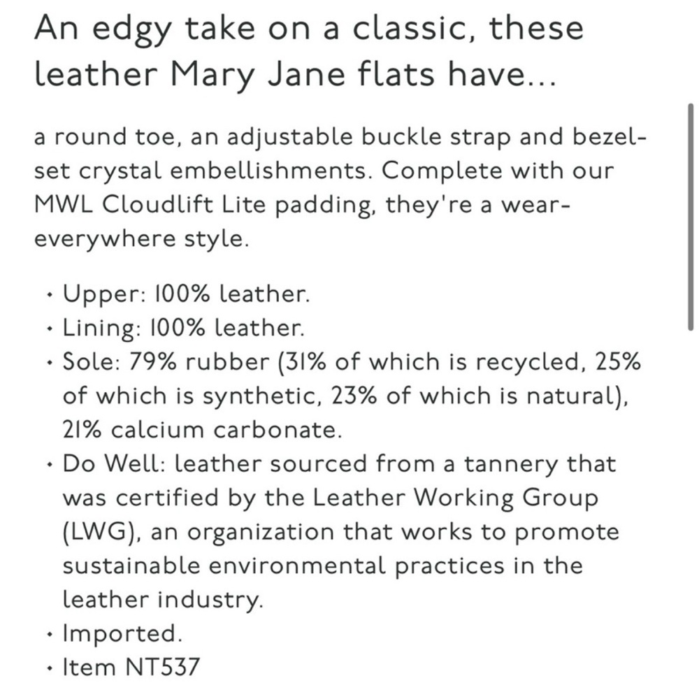 NWOB Madewell Remy Leather Cream Studded Mary‎ Jane Ballet Flats - Picture 4 of 6